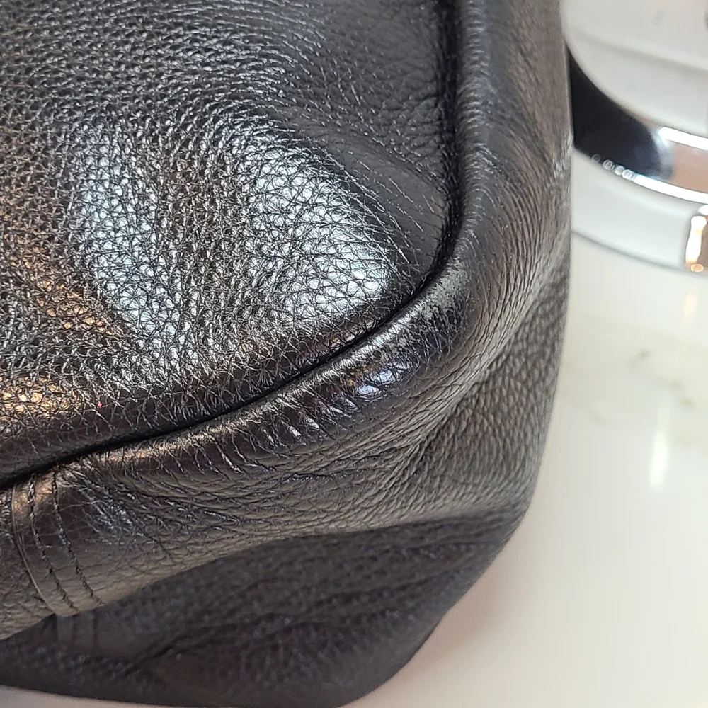 Coach Central Satchel Black Pebbled Leather EUC - Picture 16 of 16